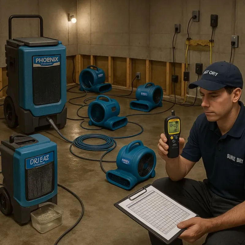 Structural Drying and Dehumidification process in Anthony, KS